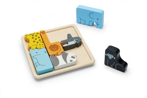 PlanToys Animals Memory Game - Wooden Matching Cards For Toddlers Age 2+