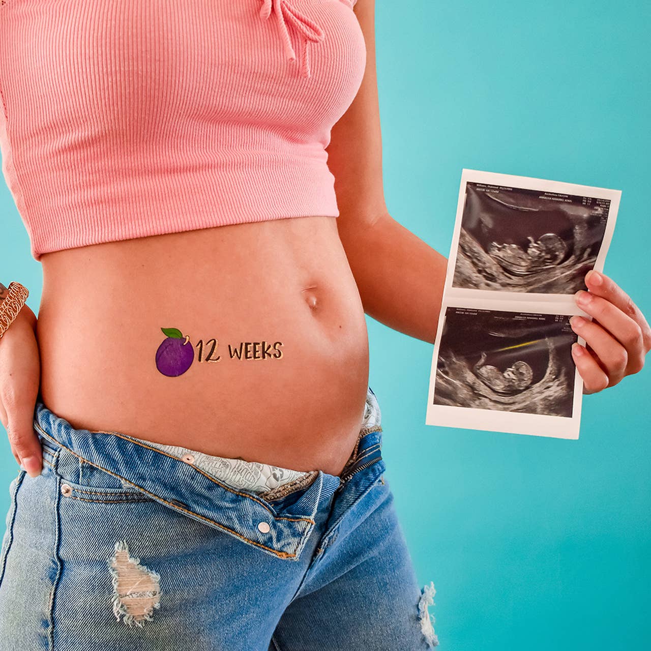 Mama Milestones Fruit Temporary Tattoo Pack