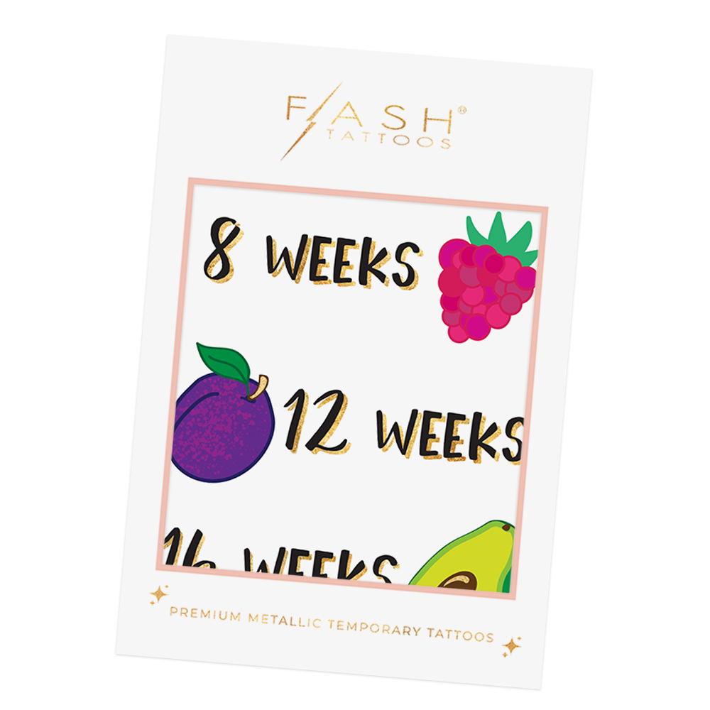 Mama Milestones Fruit Temporary Tattoo Pack